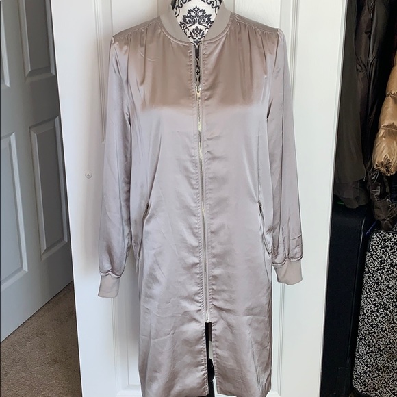 J.O.A. Satin Longline Bomber Jacket - Picture 11 of 16